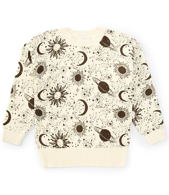 Honey & Sparkle Big Girls 7-16 Long-Sleeve Galactic-Print Sweater