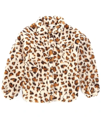 Honey & Sparkle Big Girls 7-16 Long-Sleeve Wubby Animal-Printed Fleece Shacket