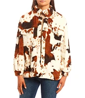 Honey & Sparkle Cow Print Button Down Shacket