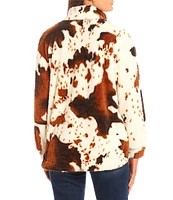 Honey & Sparkle Cow Print Button Down Shacket