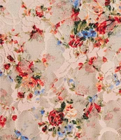 Honey & Sparkle Floral Print Ruffled V-Neck Sleeveless Lined Lace Top