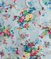 Honey & Sparkle Ditsy Floral Print V-Neck Sleeveless Ruffle Edge Lined Lace Top