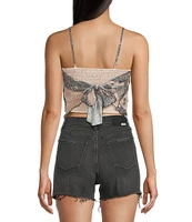 Honey & Sparkle Paisley Printed Mesh Handkerchief Hem Tank Top