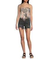 Honey & Sparkle Paisley Printed Mesh Handkerchief Hem Tank Top