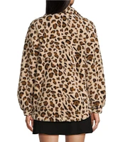 Honey & Sparkle Printed Wubby Cheetah Faux Fur Button Front Jacket