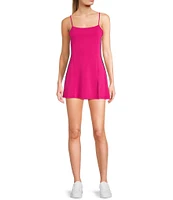 Honey & Sparkle Sleeveless Cross Back Strap Side Stripe Detail Athletic Dress