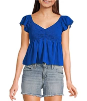 Honey & Sparkle Smocked Bodice Baby Doll Top