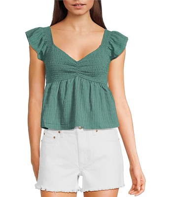 Honey & Sparkle Smocked Bodice Baby Doll Top