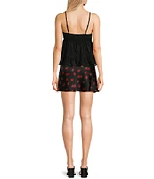 Honey & Sparkle Strawberry Printed Built-In Shorts Mini Skirt