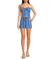 Honey & Sparkle Striped Mid Rise Coordinating Pull-On Shorts