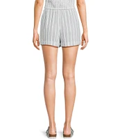 Honey & Sparkle Striped Mid Rise Tie Front Pull-On Coordinating Shorts