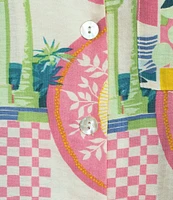 Honey & Sparkle Woven Printed Short Sleeve Coordinating Camp Shirt