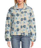 Honey & Sparkle Wubby Flower Printed Cozy Zip-Up Jacket