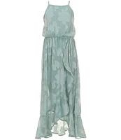 Honey and Rosie Big Girls 7-16 Floral Burnout Sleeveless Ruffle Hem Maxi Dress
