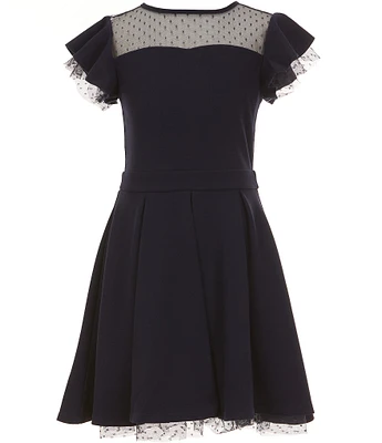 Honey and Rosie Big Girls 7-16 Flutter Sleeve Fit-And-Flare Dress