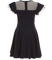 Honey and Rosie Big Girls 7-16 Flutter Sleeve Fit-And-Flare Dress