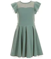 Honey and Rosie Big Girls 7-16 Flutter Sleeve Fit-And-Flare Dress