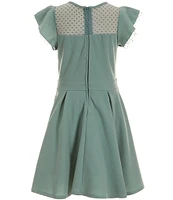 Honey and Rosie Big Girls 7-16 Flutter Sleeve Fit-And-Flare Dress