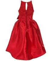 Honey and Rosie Big Girls 7-16 Sleeveless Lace/Solid Fit & Flare Dress