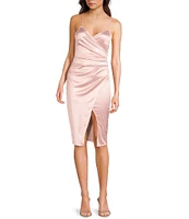 Honey and Rosie Center-Slit Midi Wrap Dress