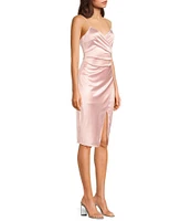 Honey and Rosie Center-Slit Midi Wrap Dress