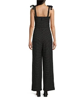 Honey and Rosie Dotted Scuba Crepe Sweetheart Neck Jumpsuit