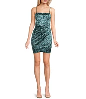 Honey and Rosie Floral Print Stretch Sateen Faux Wrap Dress