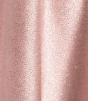 Honey and Rosie Glitter Knit Strapless Off-The-Shoulder Pleated Bodice Mesh Illusion Corset Dress