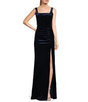 Honey and Rosie Glitter Velvet Corset Inspired Front Side-Slit Bodice Dress