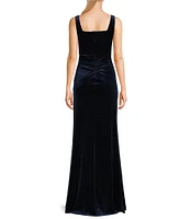 Honey and Rosie Glitter Velvet Corset Inspired Front Side-Slit Bodice Dress