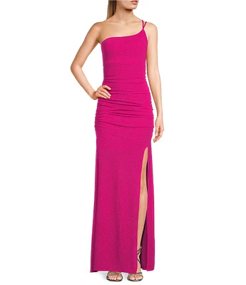 Honey and Rosie One-Shoulder Double Spaghetti Strap Mermaid Shaped Gown