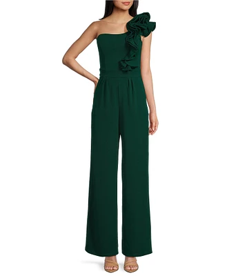 Honey and Rosie One Shoulder Ruffle Jumpsuit