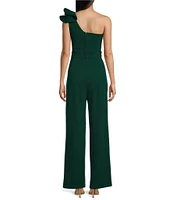 Honey and Rosie One Shoulder Ruffle Jumpsuit