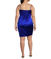 Honey and Rosie Plus Pleated Side Shirred Back Bodycon Dress