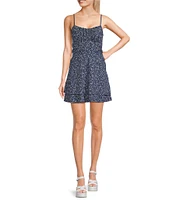 Honey and Rosie Printed Double Hem Fit-And-Flare Mini Dress