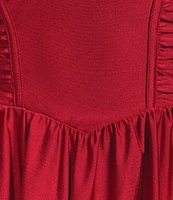 Honey and Rosie Sleeveless Shirred Mid-Riff A-Line Dress