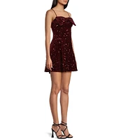 Honey and Rosie Spaghetti Strap A-Line Festive Velvet Dress