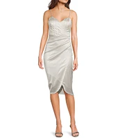 Honey and Rosie Spaghetti Strap Corset-Inspired Bodice Knee Length Dress