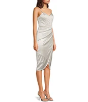 Honey and Rosie Spaghetti Strap Corset-Inspired Bodice Knee Length Dress