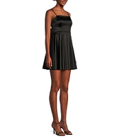 Honey and Rosie Spaghetti Strap Sleeveless Pleated Skirt Dress