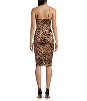 Honey and Rosie Spaghetti Strap Surplus Animal Printed Dress