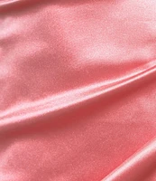 Honey and Rosie Double Strap Wrap Waist Side Slit Long Satin Gown