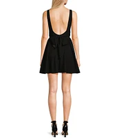 Honey and Rosie Square Neck Tank Fit And Flare Low Back Dress