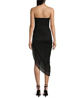 Honey and Rosie Strapless Shirred Midi Dress