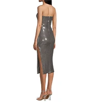 Honey and Rosie Strapless Cut-Outt Sequin Midi Dress