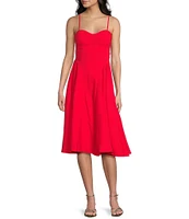 Honey and Rosie Sweetheart Neck Drop Waist Bow Back Midi Dress