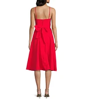 Honey and Rosie Sweetheart Neck Drop Waist Bow Back Midi Dress