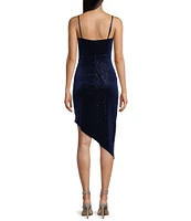 Honey and Rosie V-Neck Sleeveless Glitter Velvet Pull-On Dress