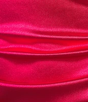 Honey and Rosie Tie Spaghetti Strap Empire-Waist Ruched Shiny Satin Mini Dress