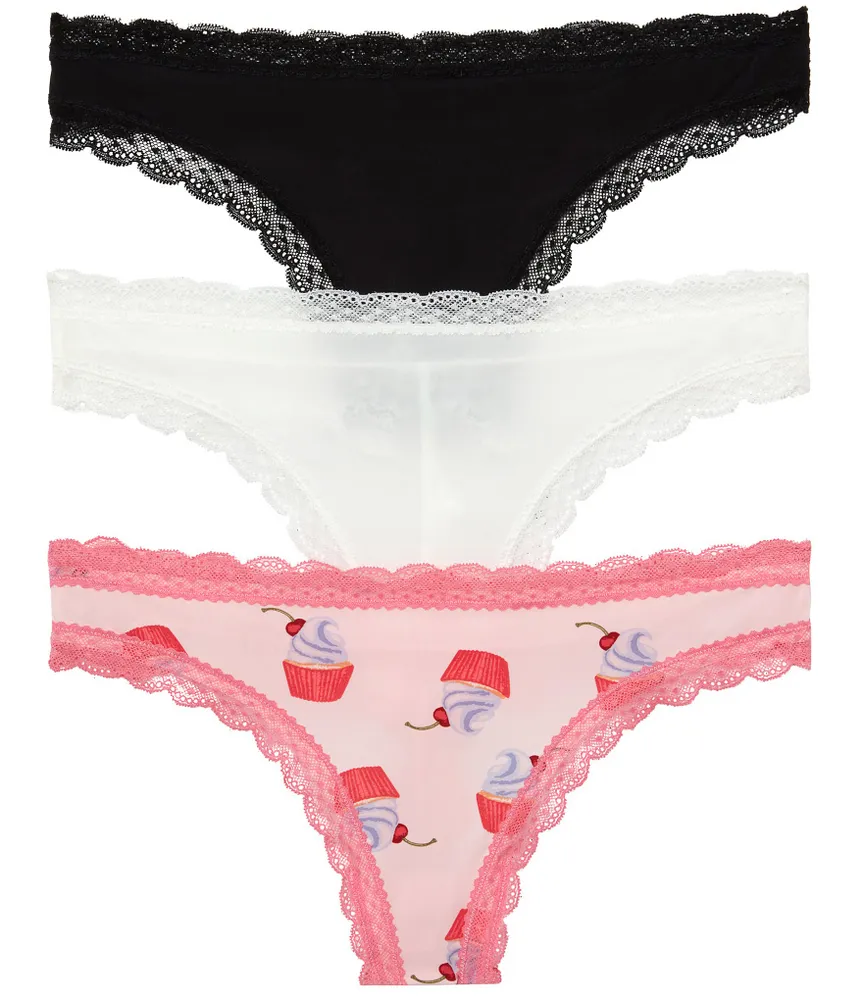 Honeydew Intimates Aiden Lace Cheeky Thong Panty 3-Pack